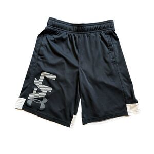 Under Armour Shorts Activewear Boys Black Gray White Athleisure Medium Gym